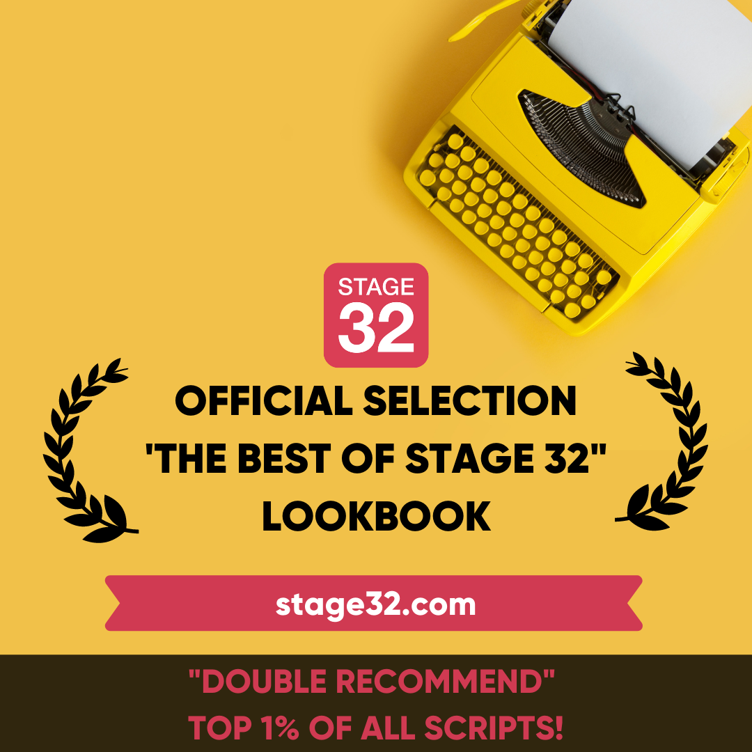 Stage 32 Official Selection badge for 'The Best of Stage 32' lookbook, featuring a yellow typewriter.